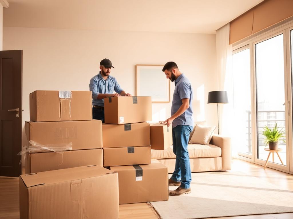 Professional packing service in a Dubai apartment